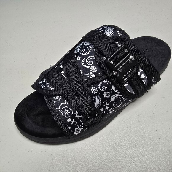 DRACO Slides Mens Shoes Size 12, 12.5, 13, 13.5 Black Sandals Bandana + Bag NEW
